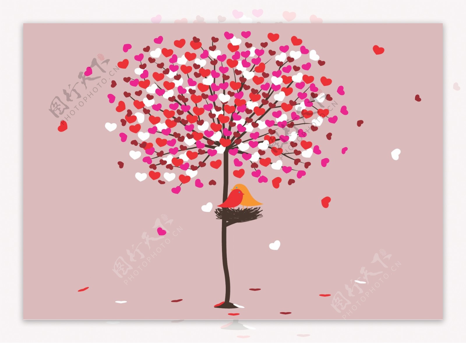 爱情之树图标背景海报图