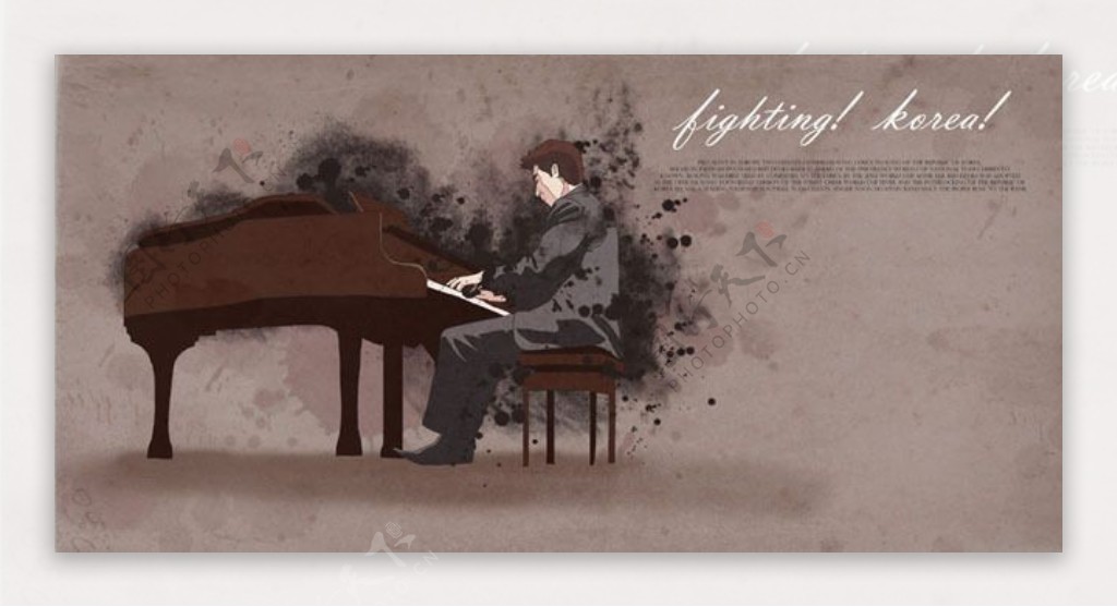 钢琴音乐海报广告PSD素材