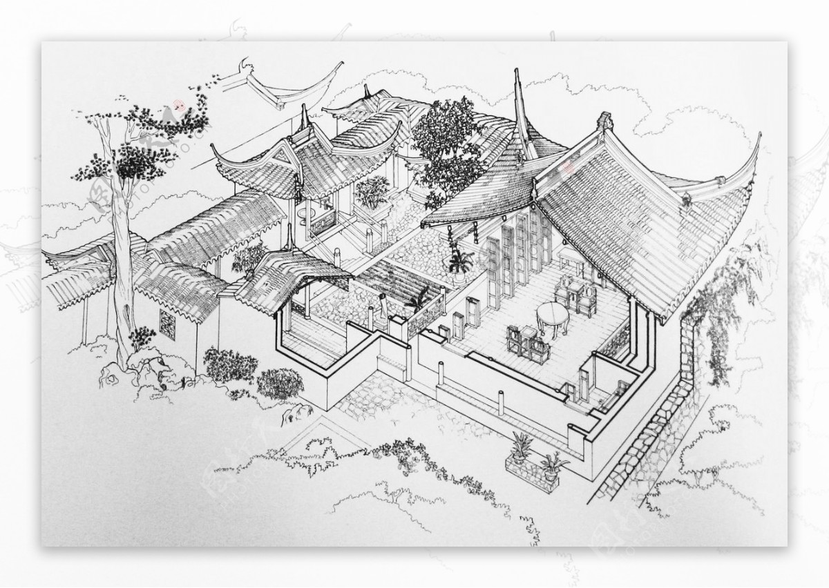 中式建筑效果图