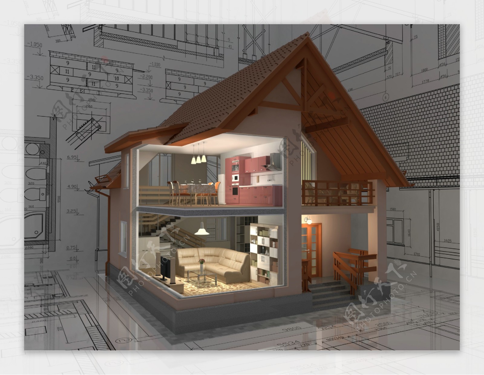 别墅建筑模型与图纸