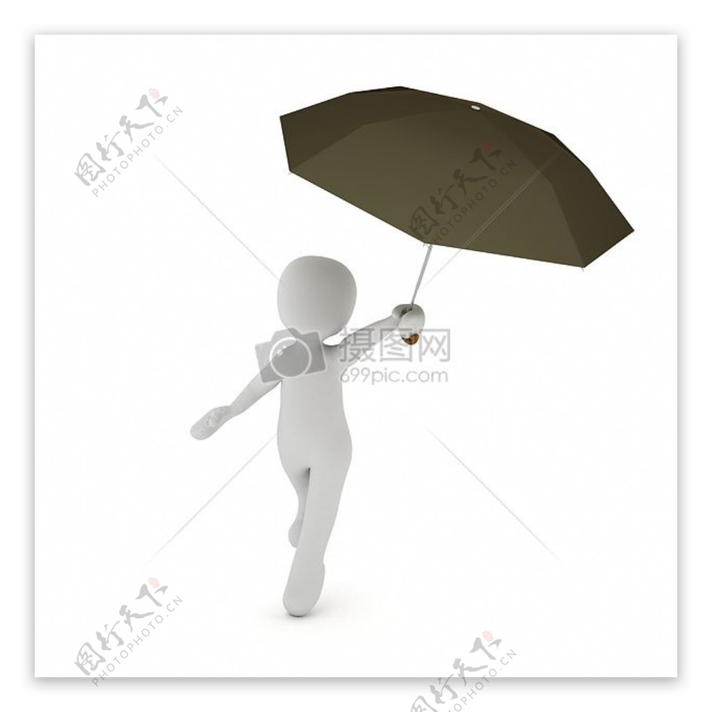 撑着雨伞的小人