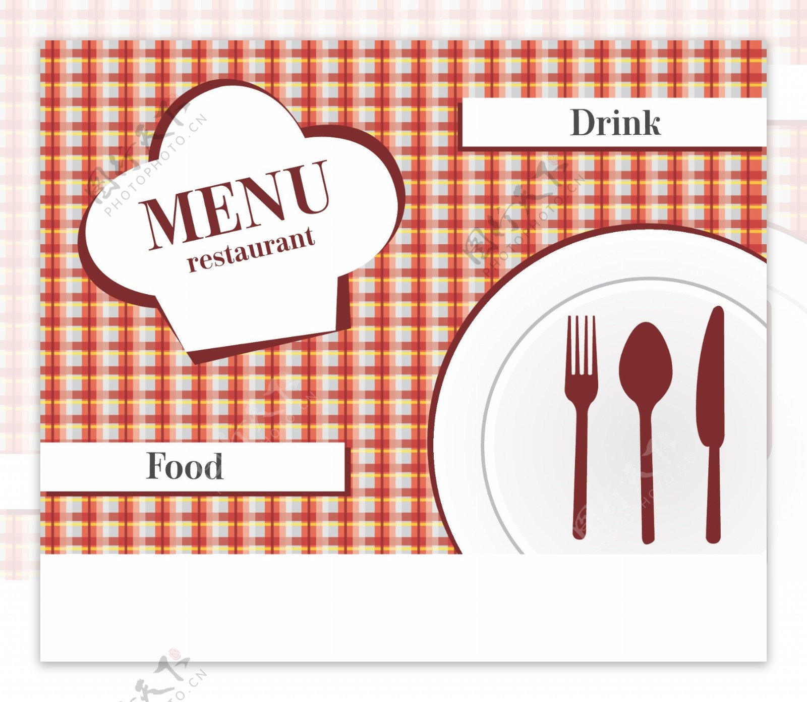 餐厅菜单设计元素矢量背景