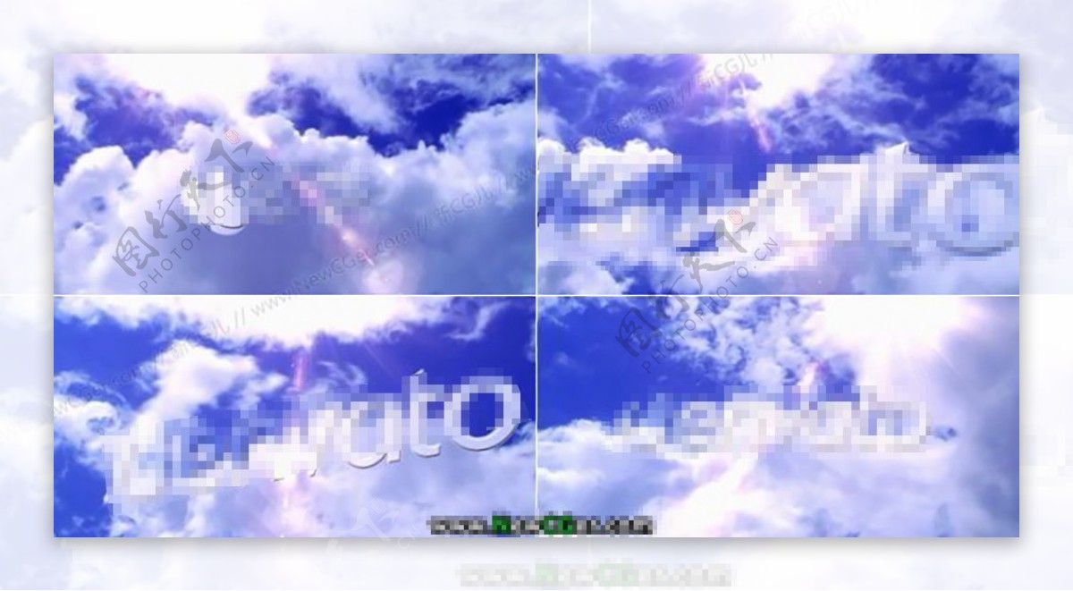 天空logo展示AE模板