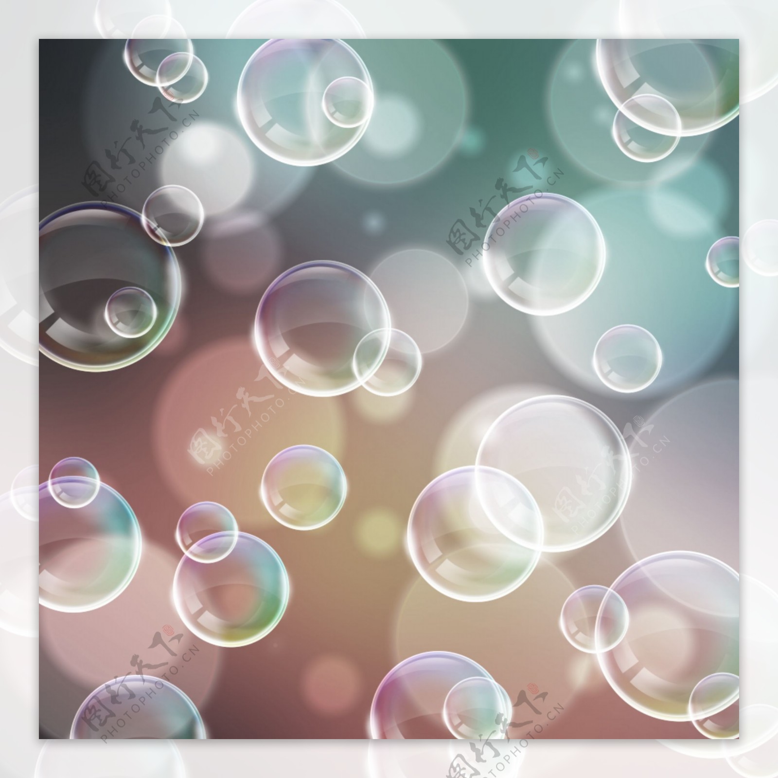 梦幻气泡背景分层素材图片