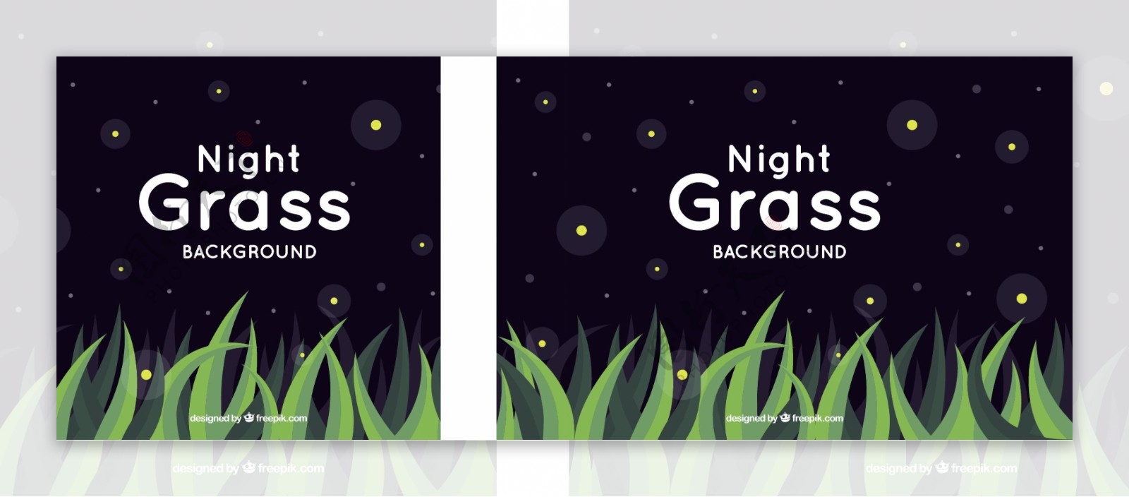 夜背景装饰草和闪亮的形状