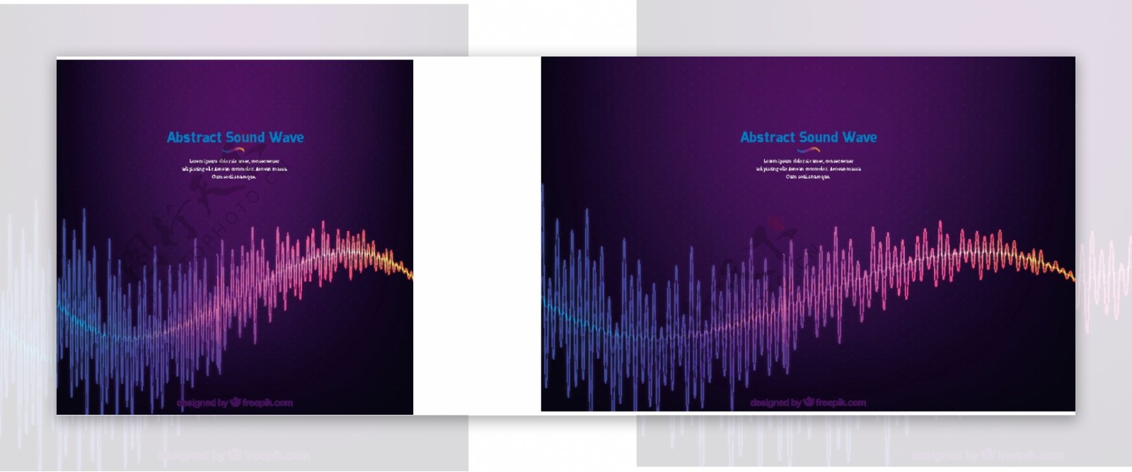 紫色背景与彩色抽象的声波图案