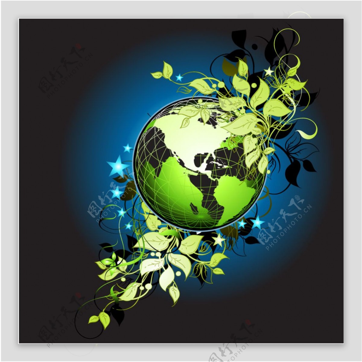 绿叶生态地球矢量素材
