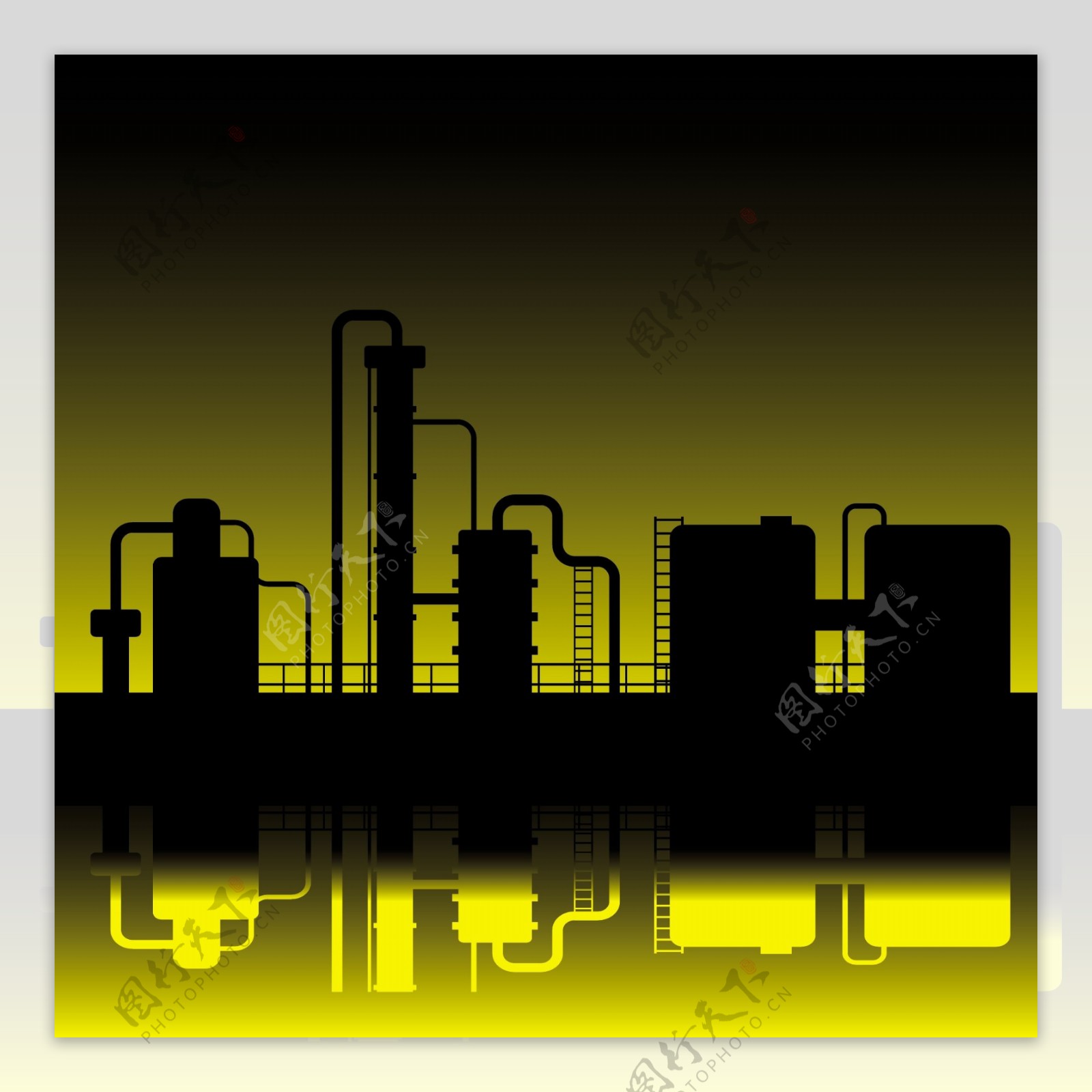 炼油厂的剪影图案背景