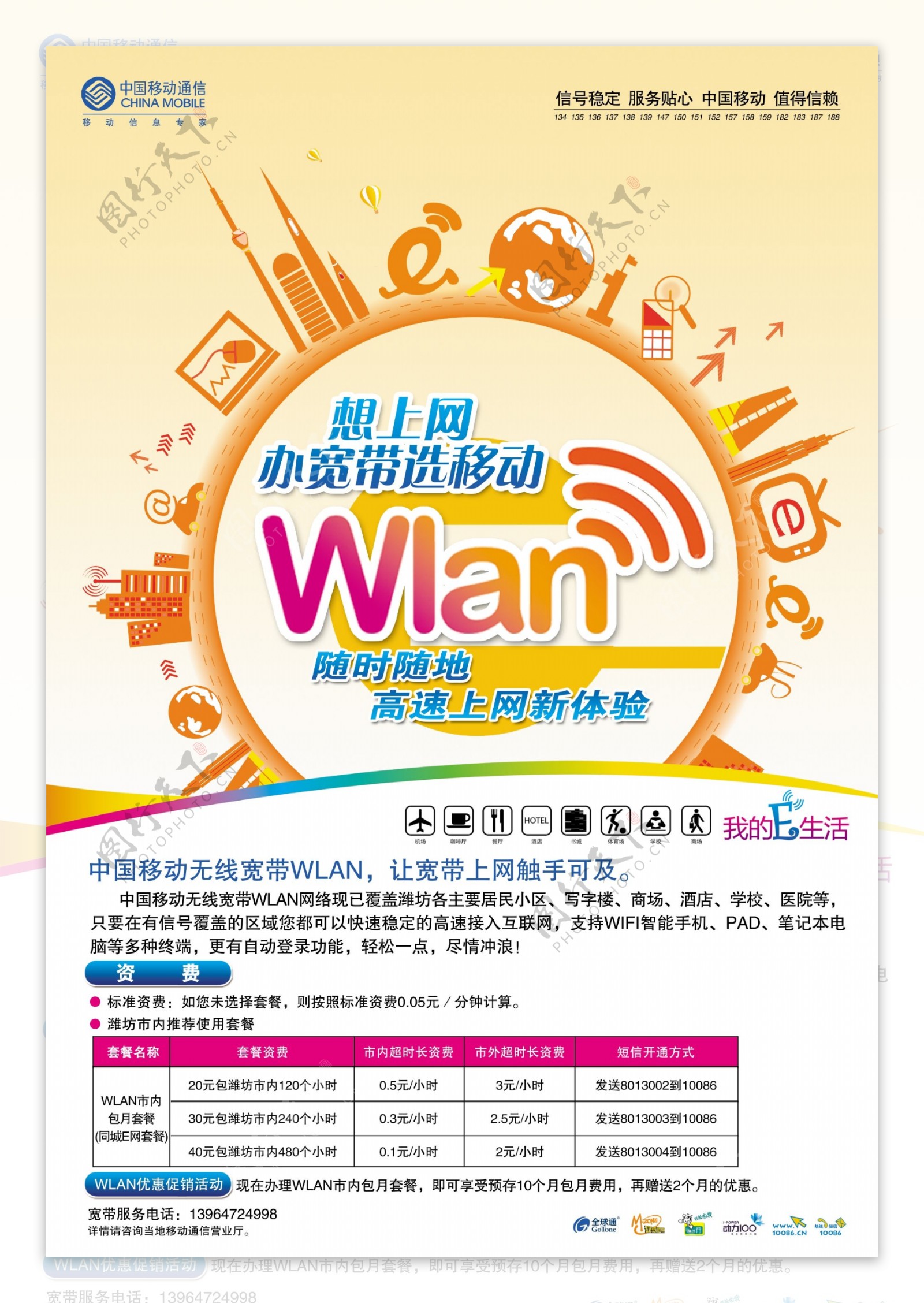 移动通信Wlan网络广告PSD素材
