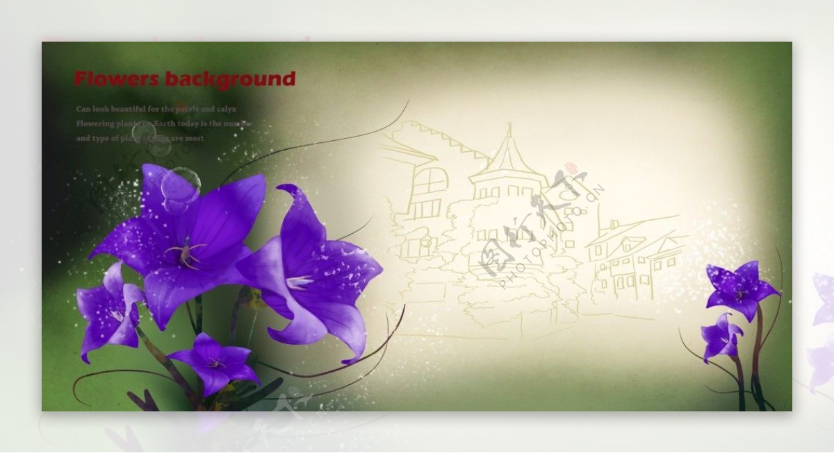 紫色浪漫花纹花朵海报背景