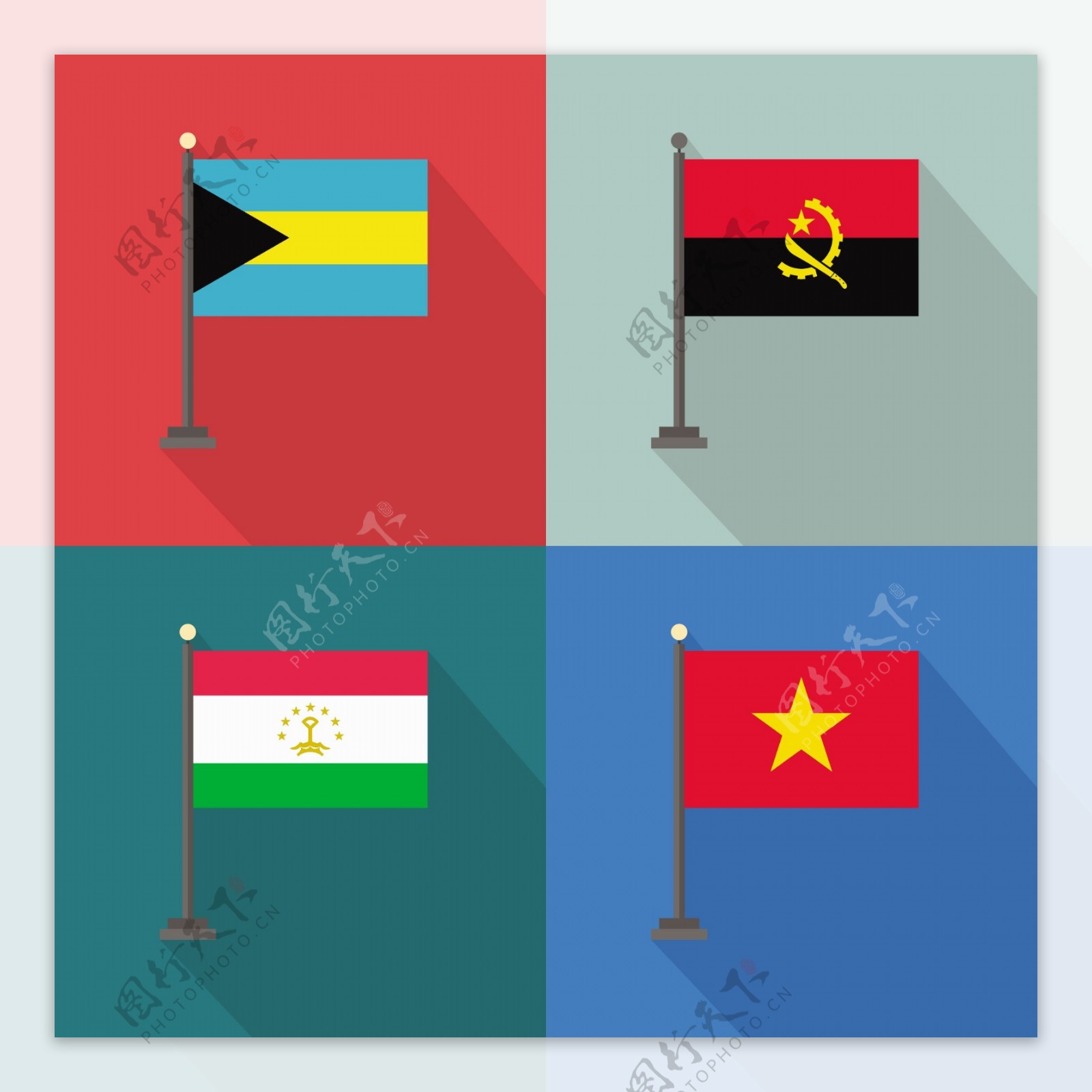 巴哈马塔吉克斯坦安哥拉越南国旗