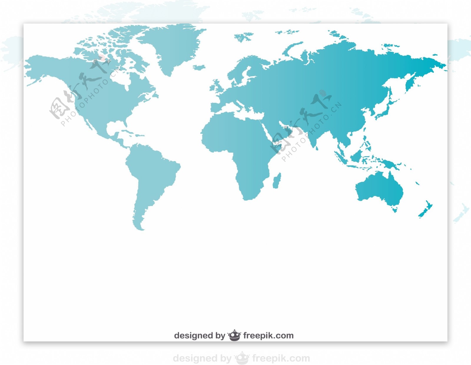 蓝色的世界地图