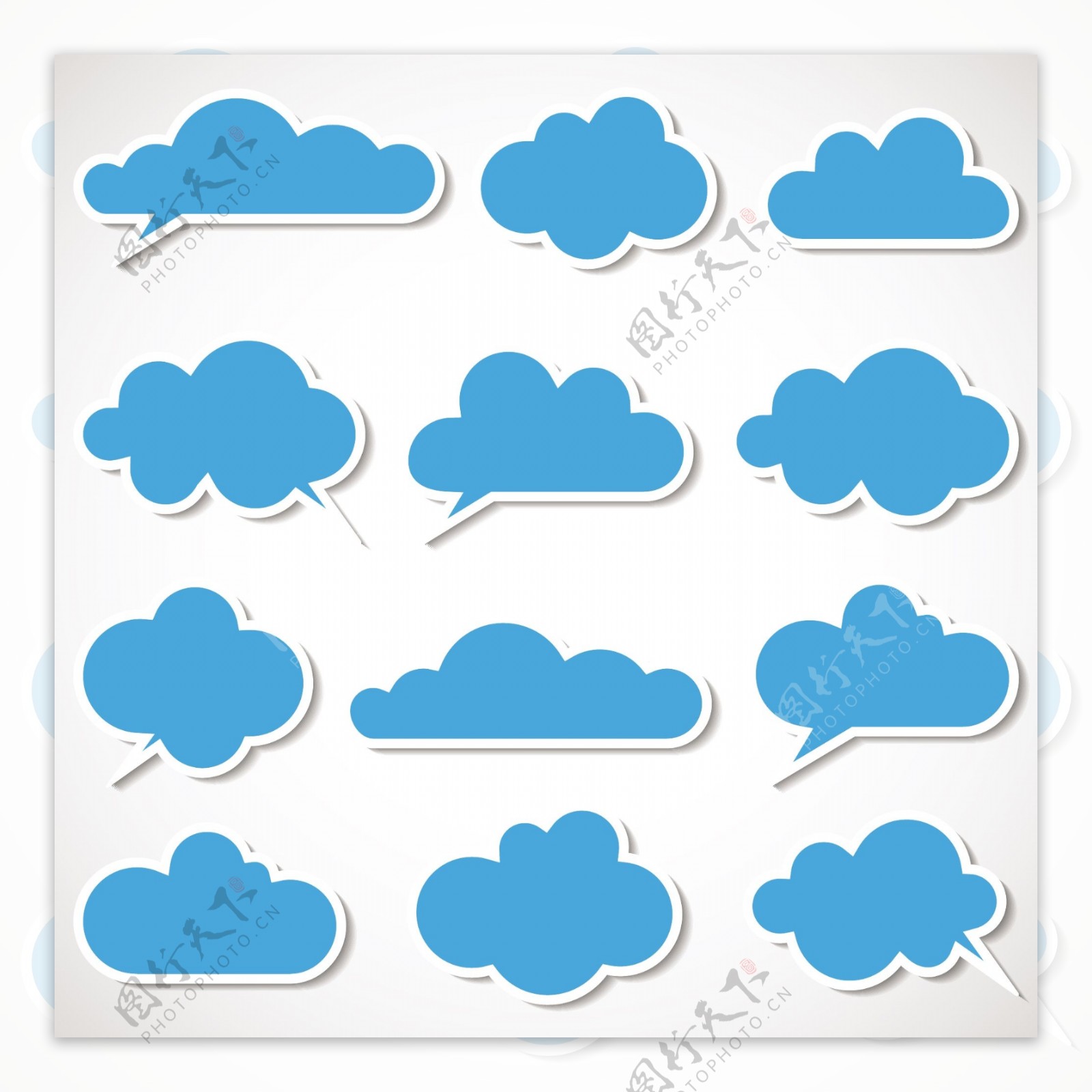 对话框式云朵设计