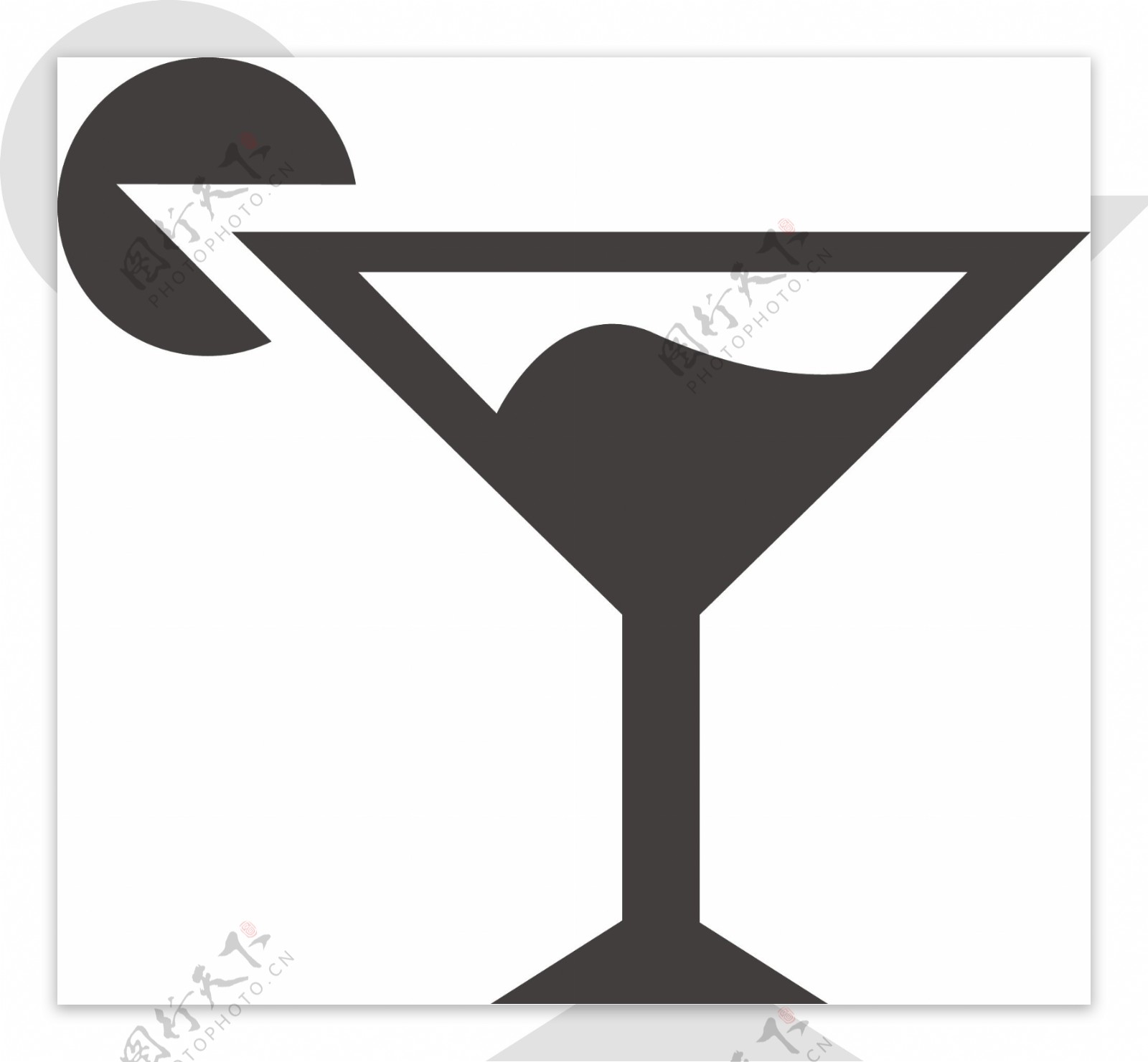杯鸡尾酒字形图标