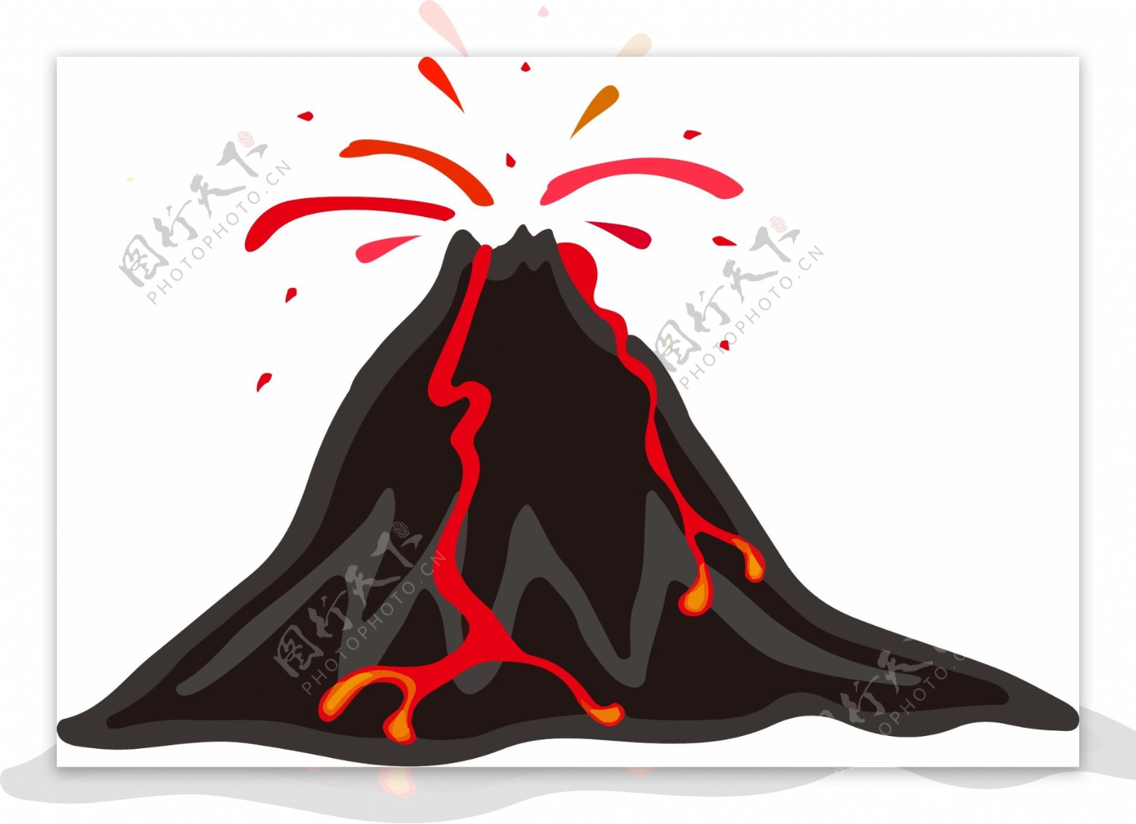 火山爆发矢量图