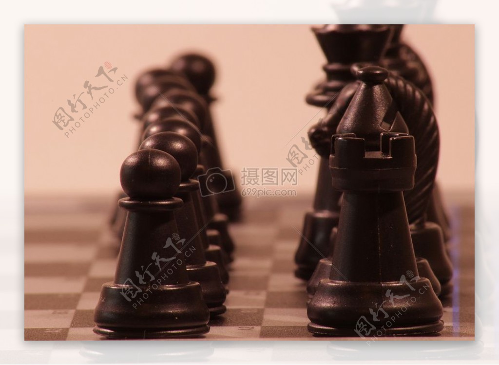 黑色的国际象棋棋子
