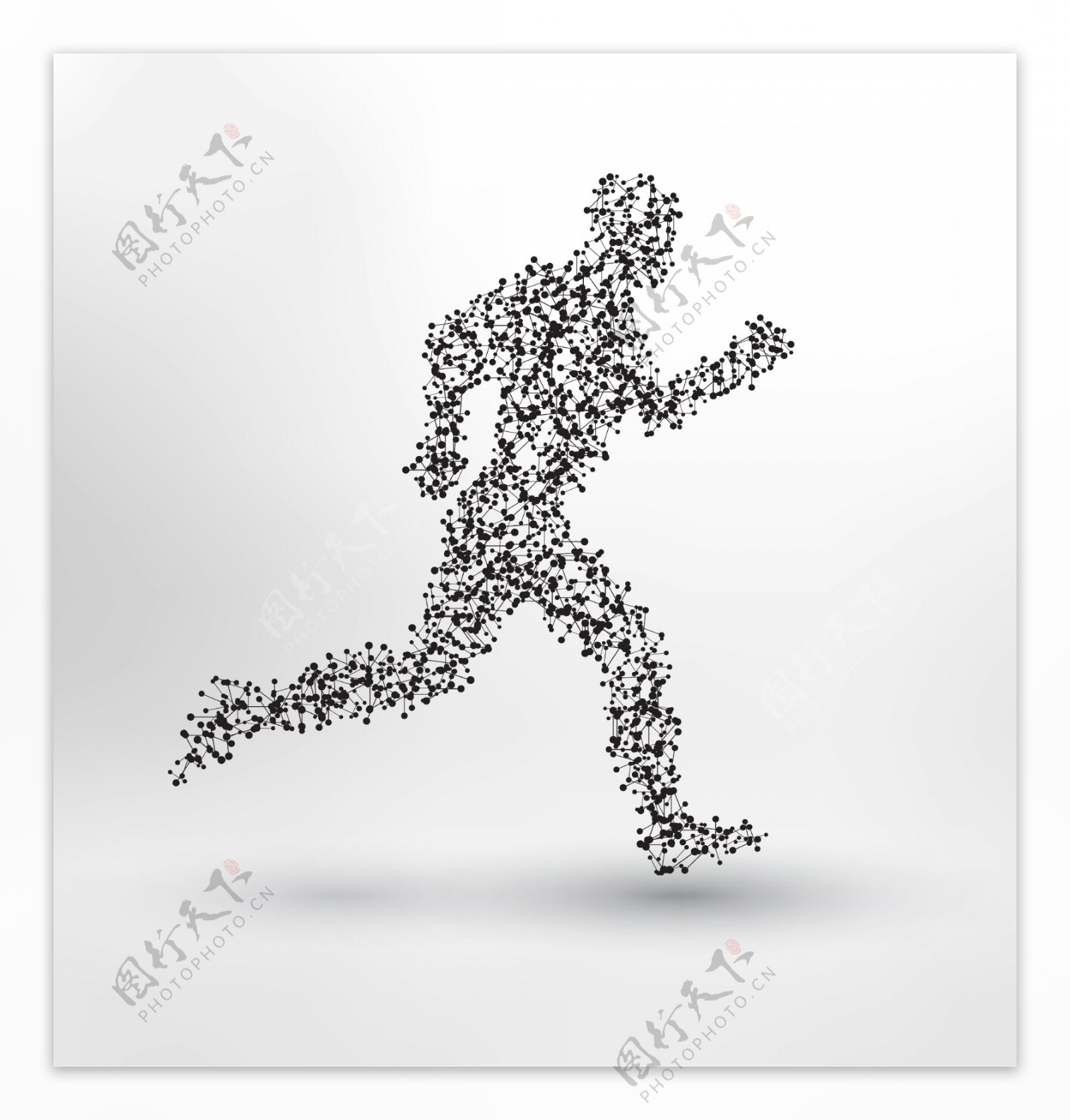 抽象跑步运动人物图形