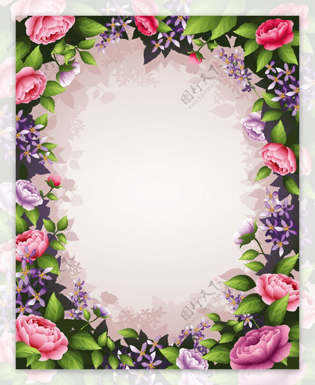 精美花卉装饰边框背景图