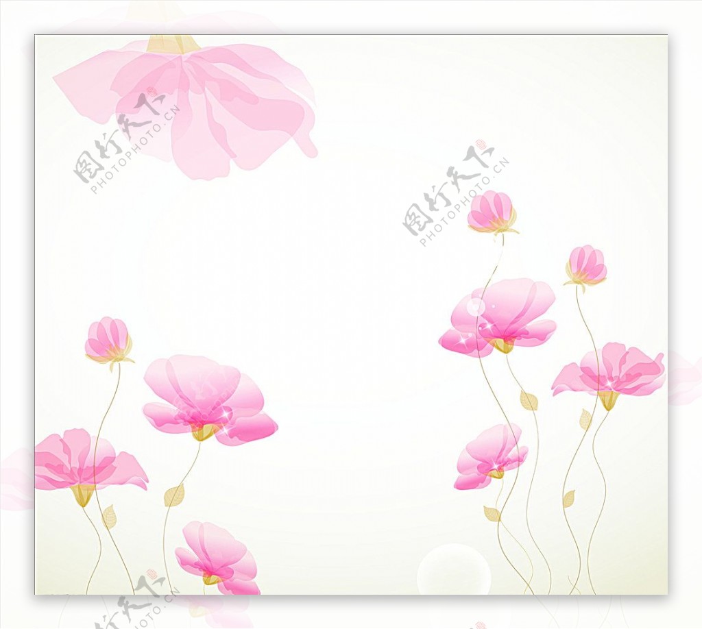 浅粉红花背景底纹图片