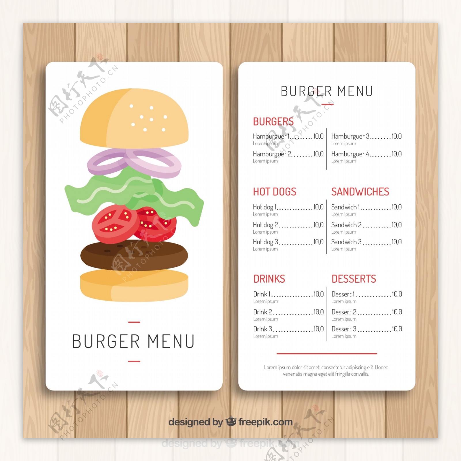 汉堡菜单模板与经典设计