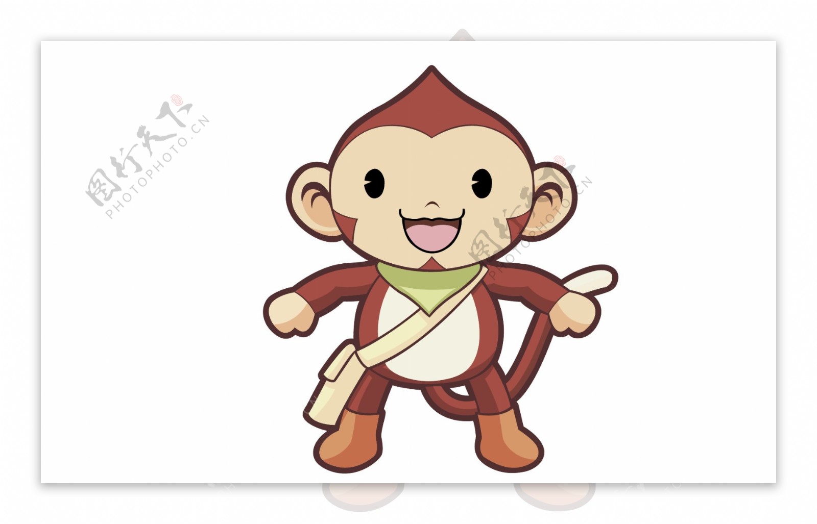 小猴子卡通插画设计