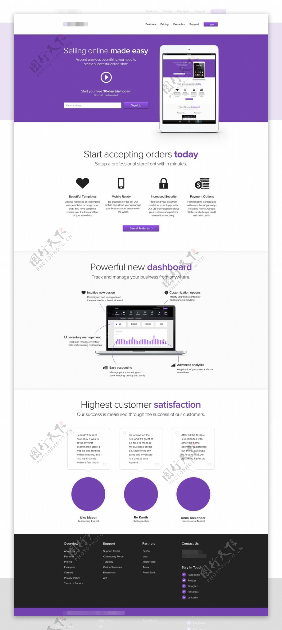 紫色科技ITh5网站模板设计