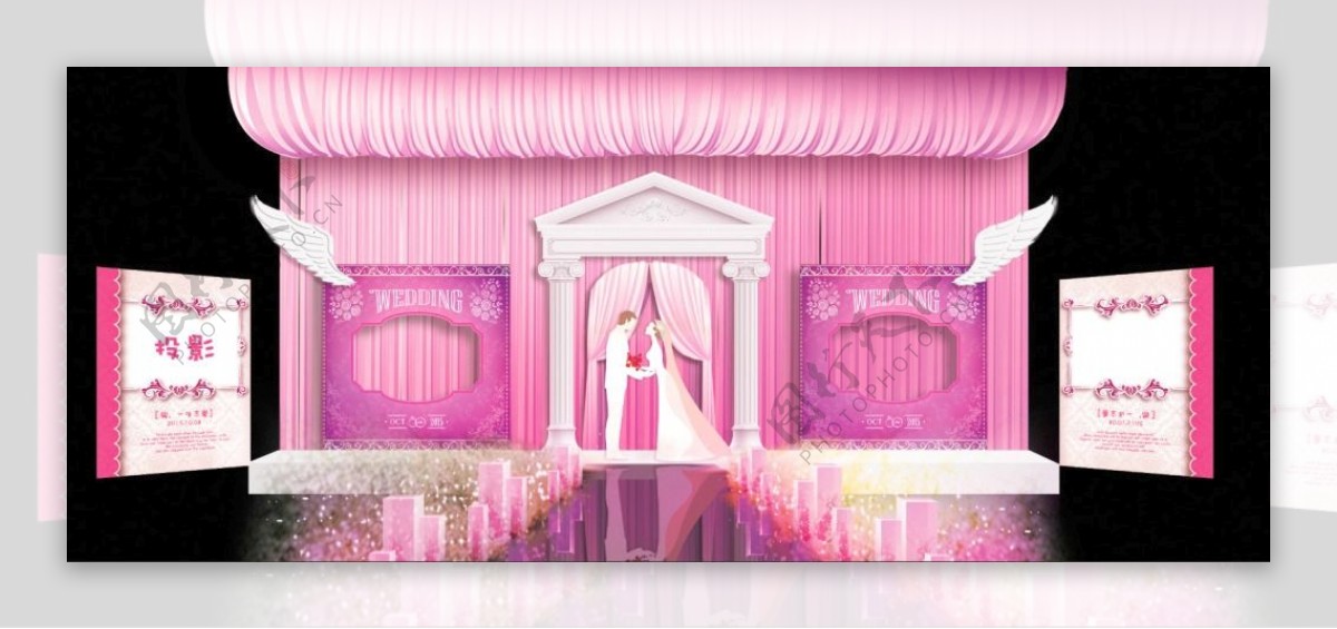 粉色浪漫城堡婚礼效果图