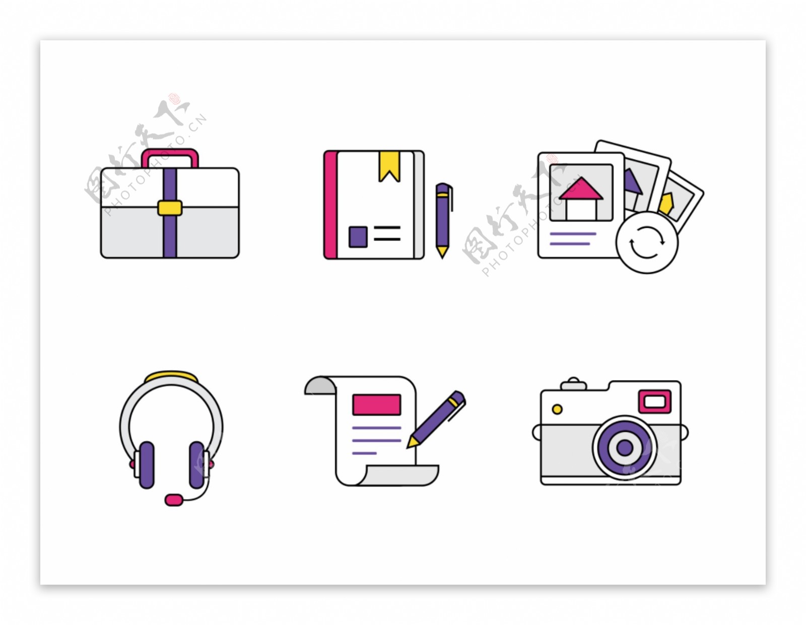 网页UI商务扁平icon图标设计
