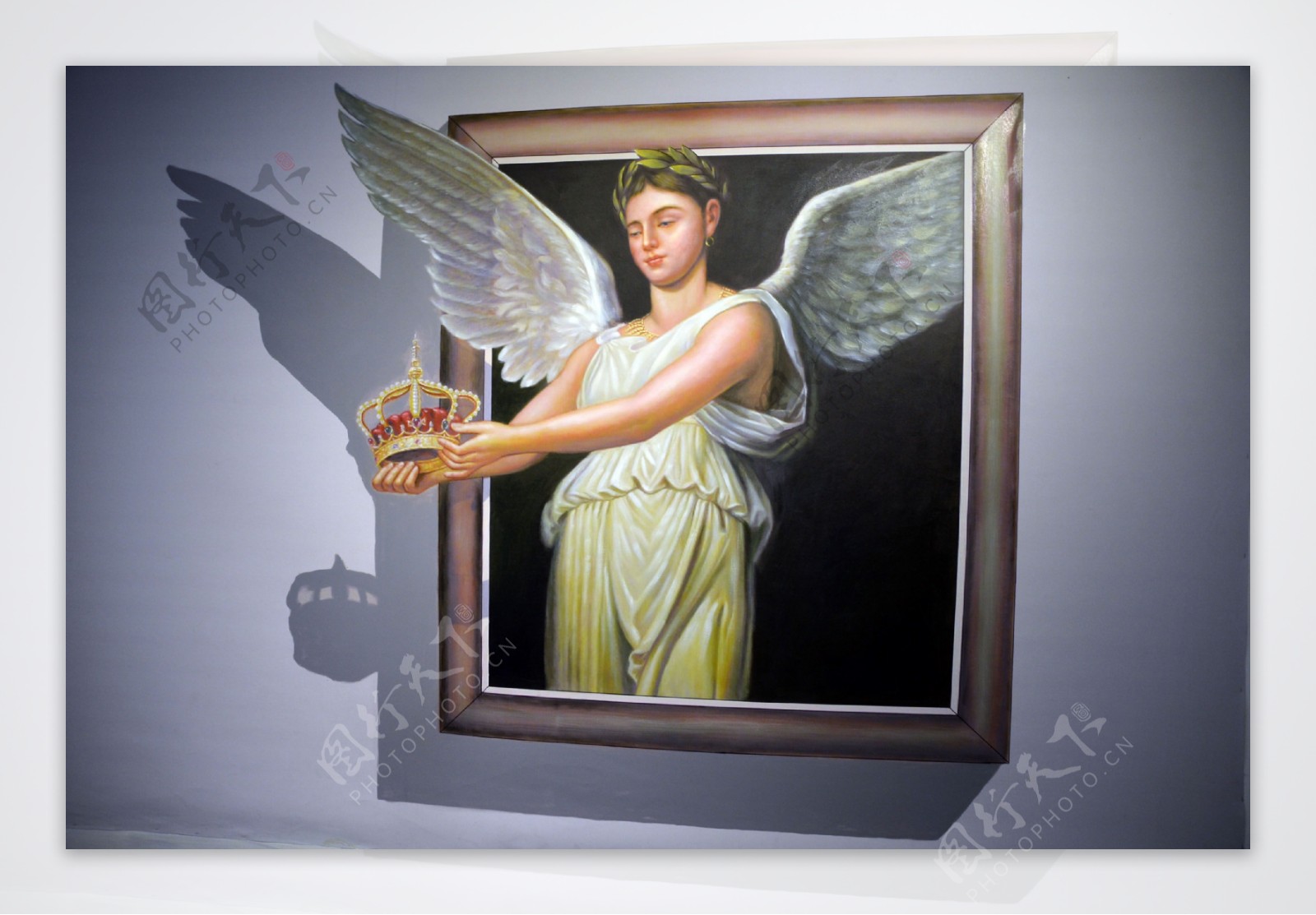 3D欧式天使赠皇冠背景墙