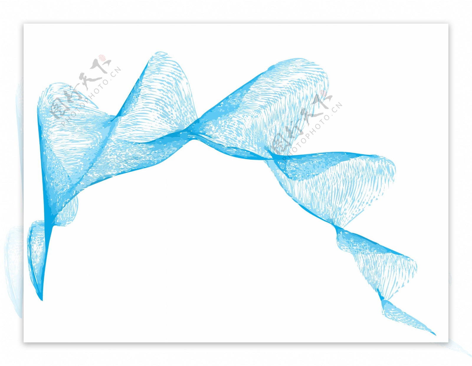 抽象蓝色丝带图形免抠png透明素材