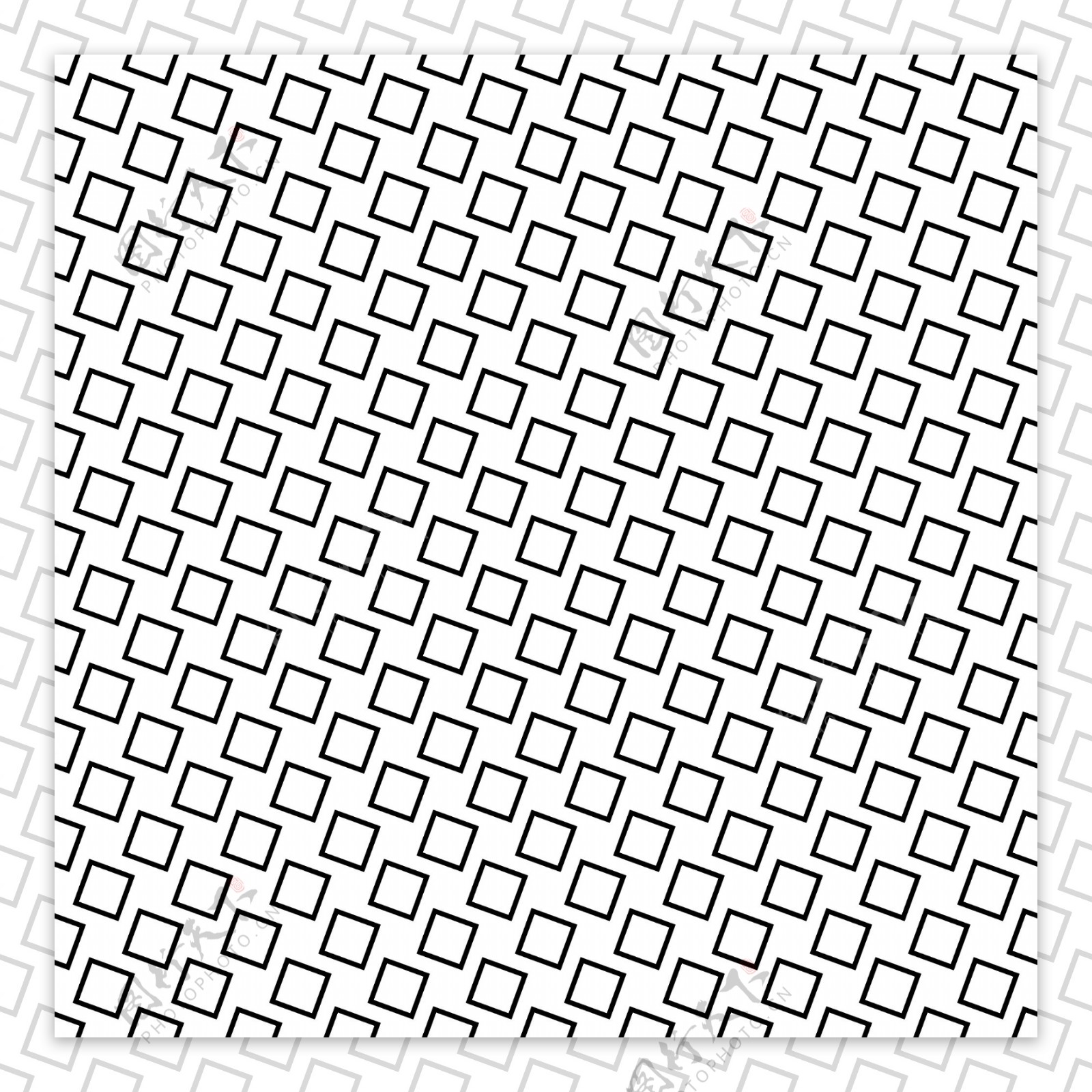 单色无缝抽象正方形图案背景从角正方形的黑白几何矢量设计