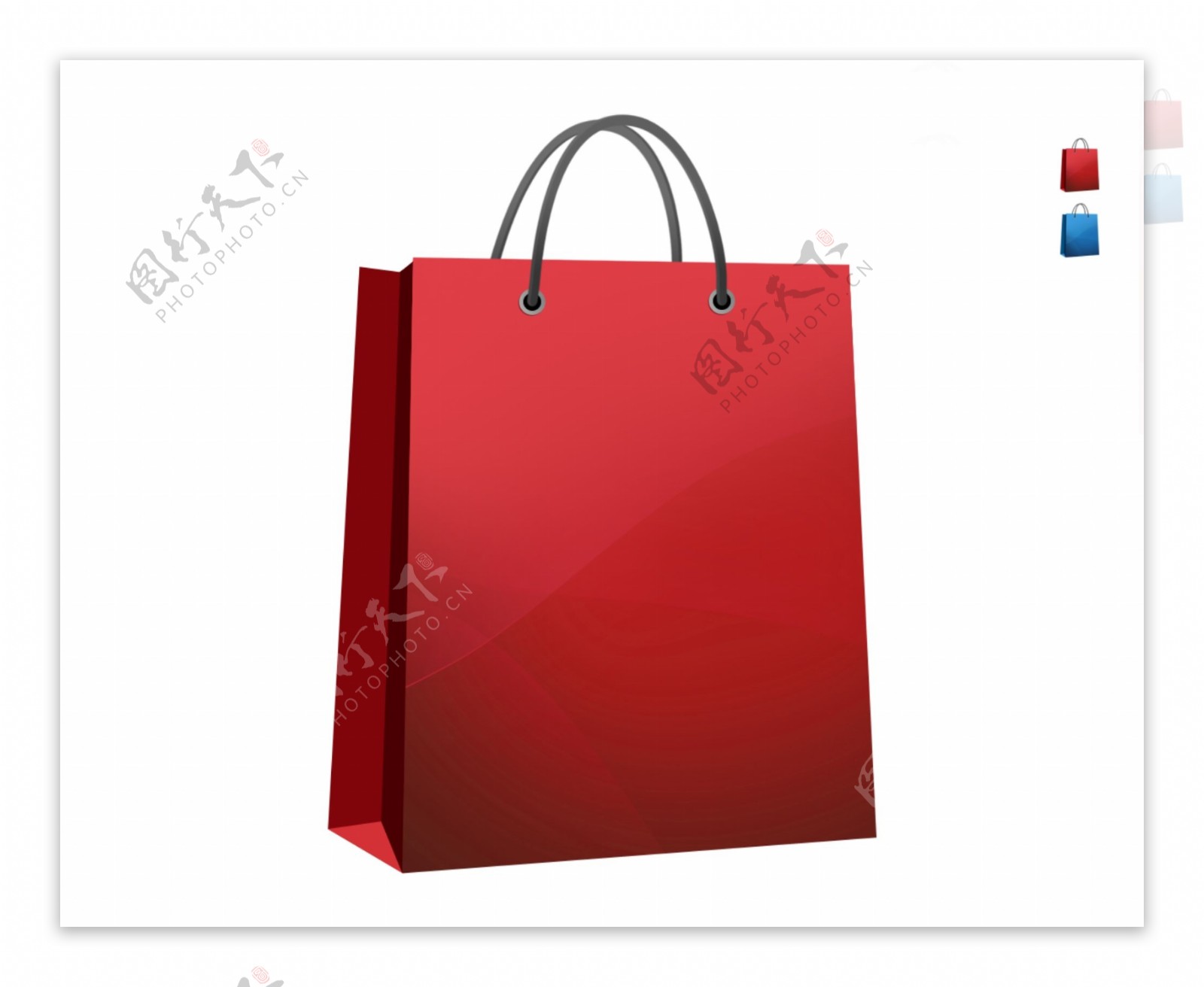 红色购物袋icon图标设计