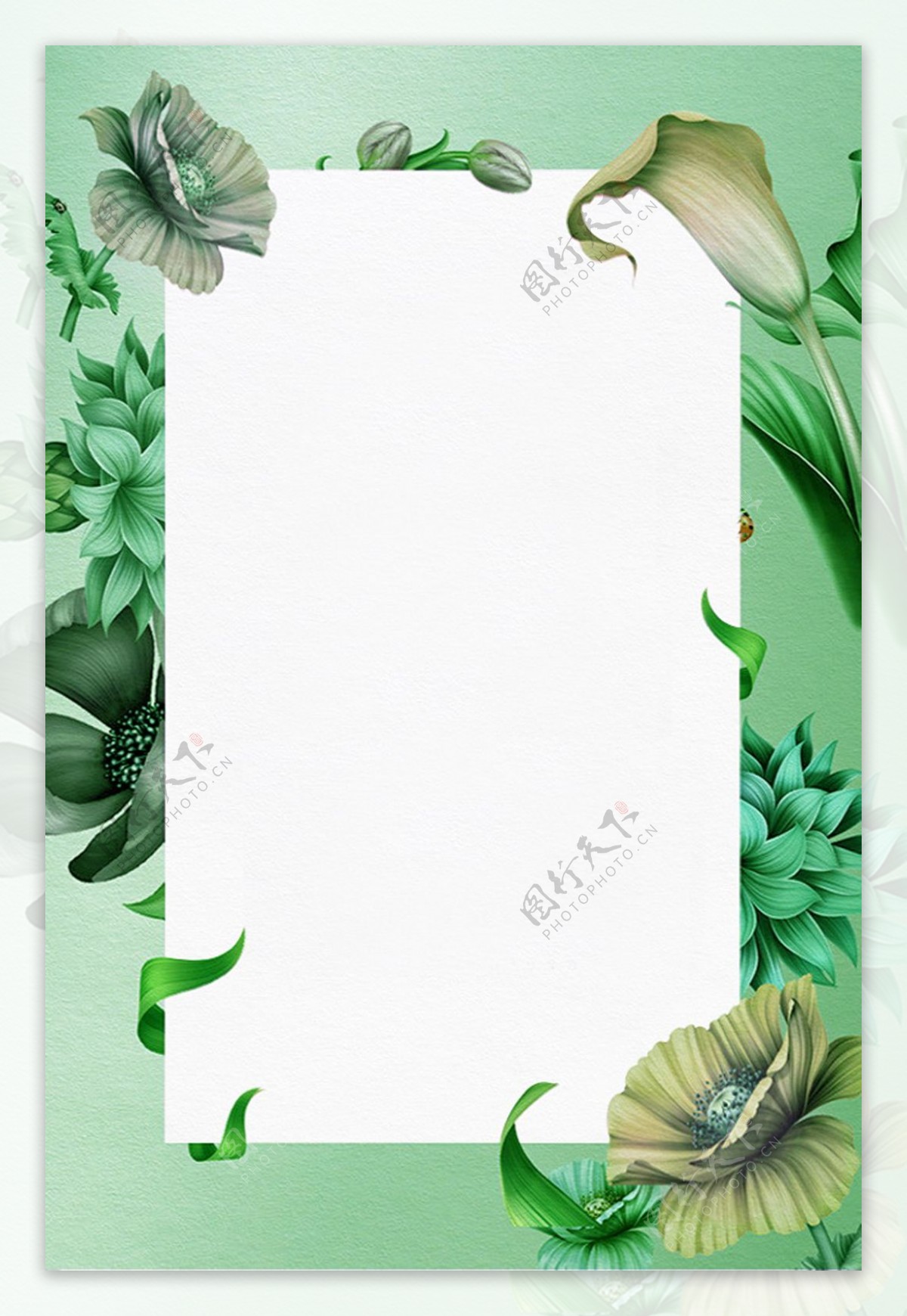 手绘花朵纸张H5背景素材