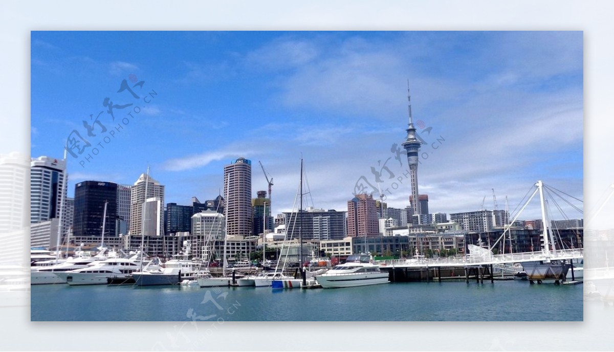 新西兰奥克兰港码头风光