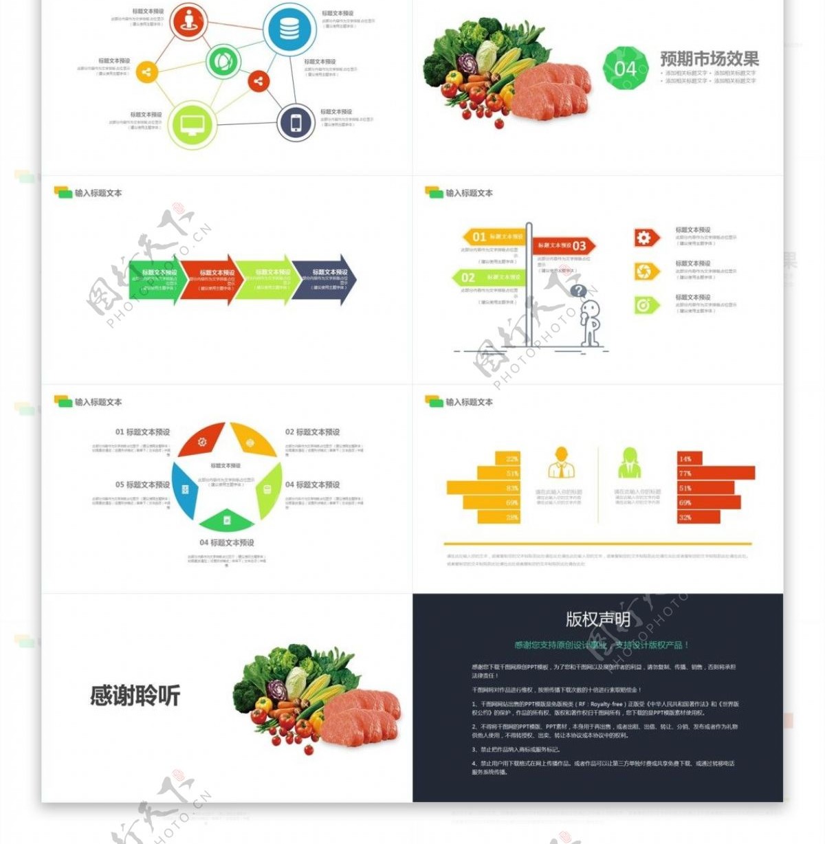 缤纷多样蔬菜食品行业市场营销报告总结模板