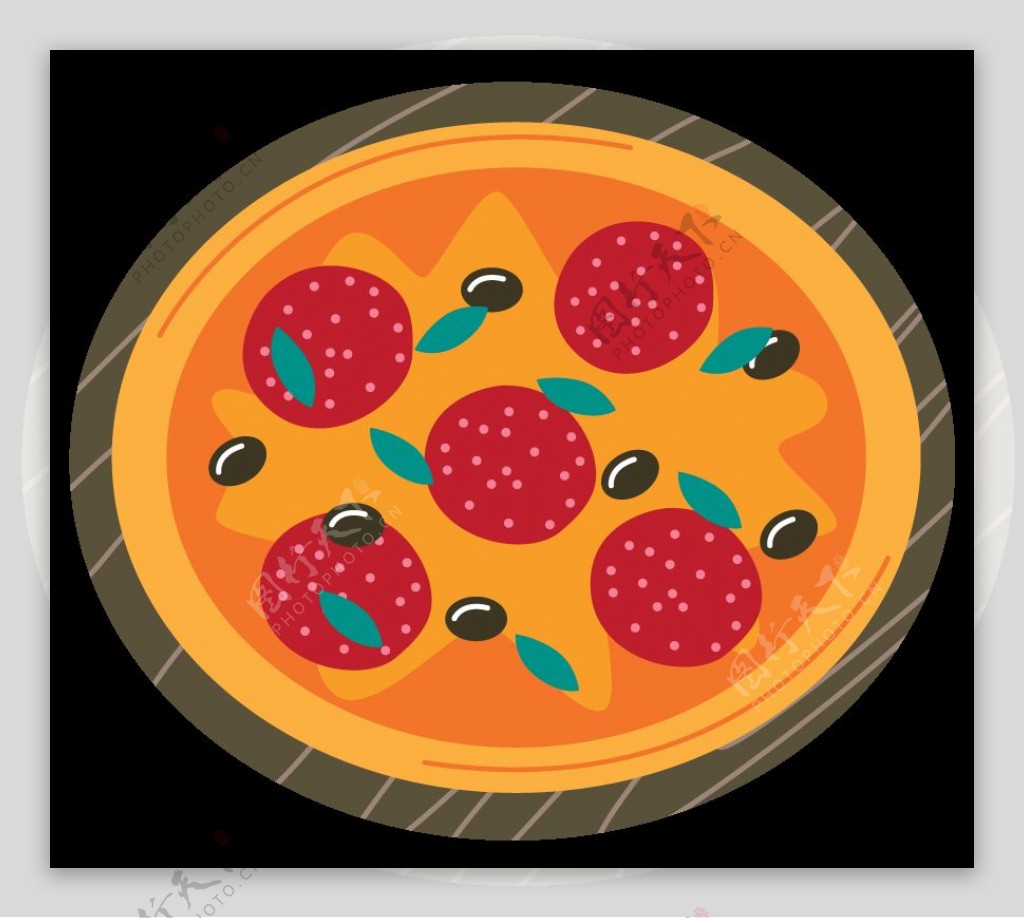 卡通披萨海报素材图片
