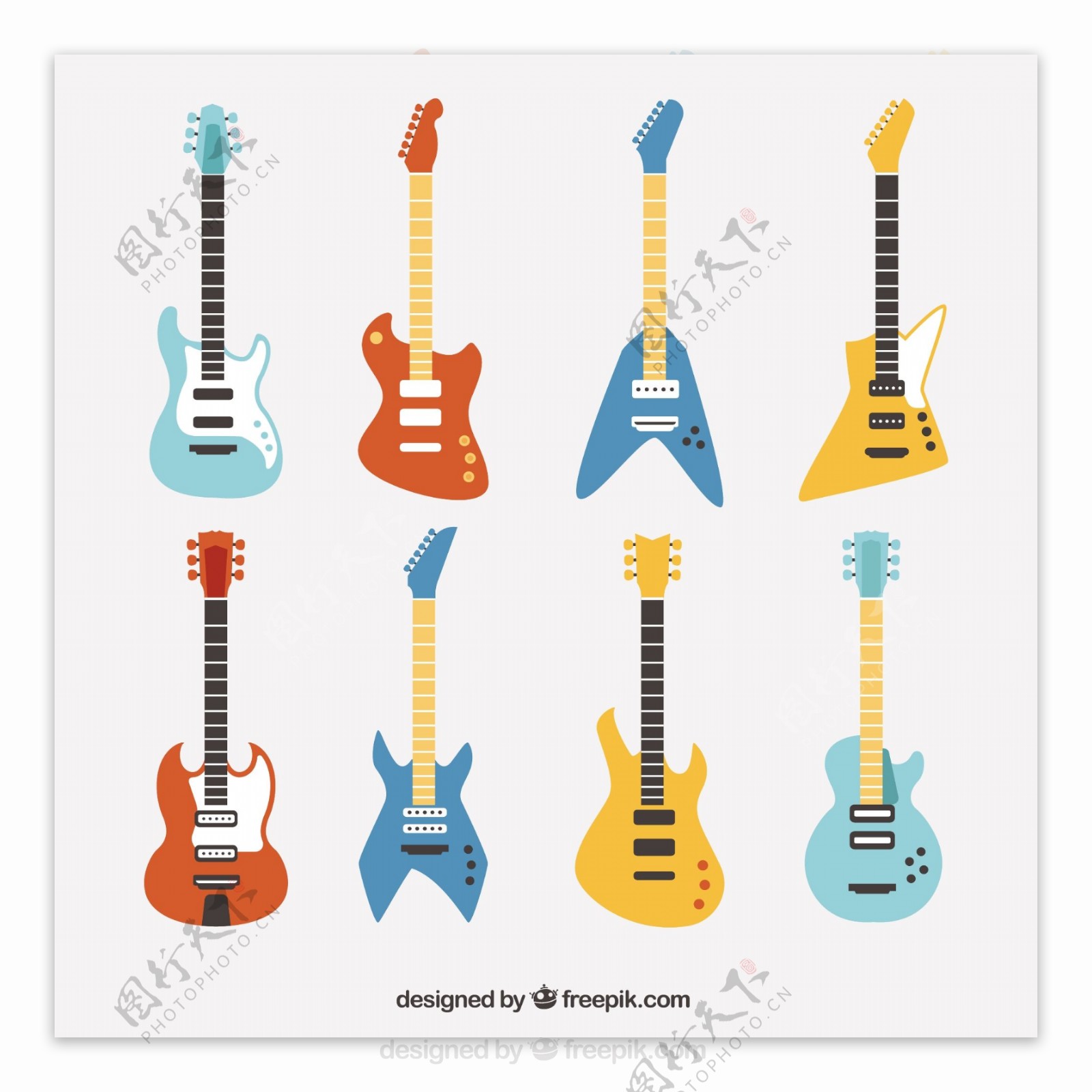 八电吉他与各种设计包