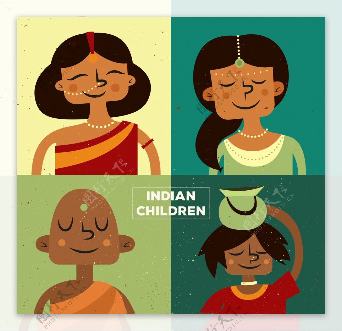 印度儿童插图