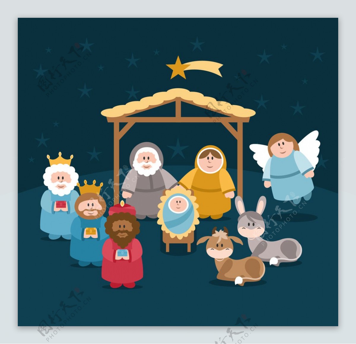 可爱的耶稣诞生场景