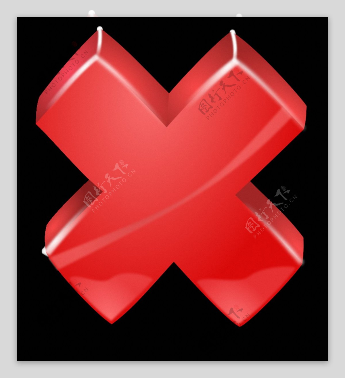 立体风格红叉图标免抠png透明素材