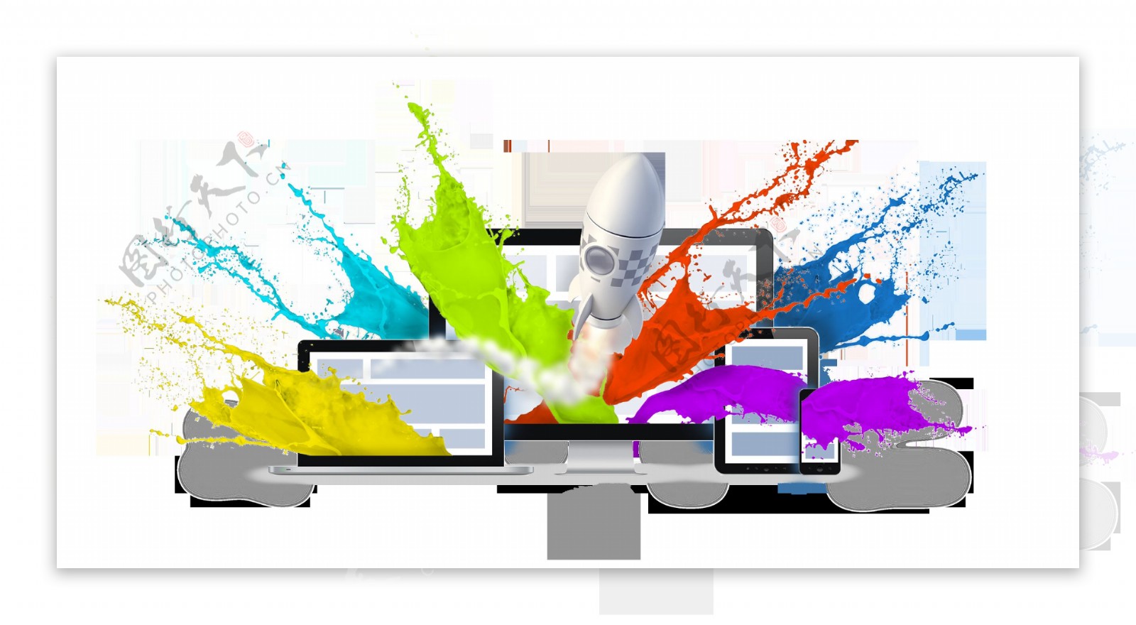 彩色色块网页设计图免抠png透明素材