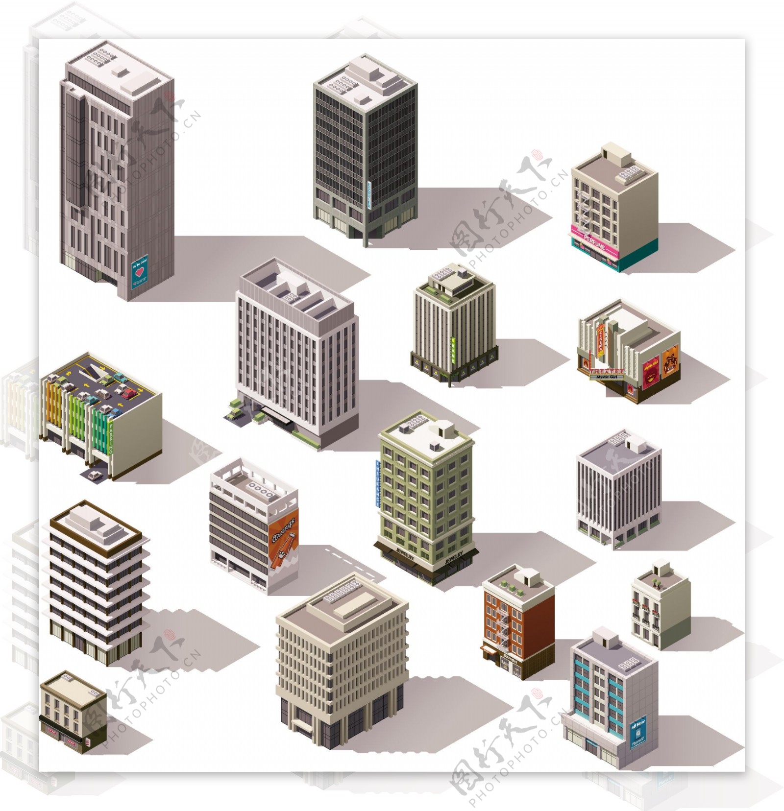 城市规划房地产设计矢量素材