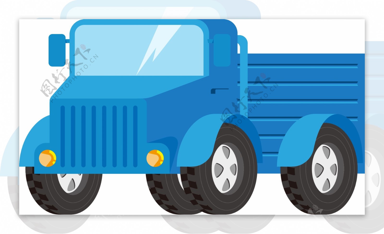 蓝色载重卡车