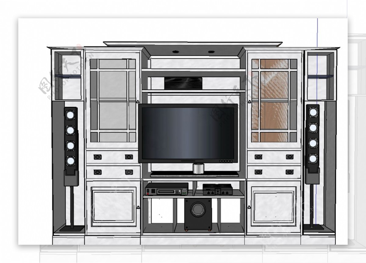 电视墙SU模型