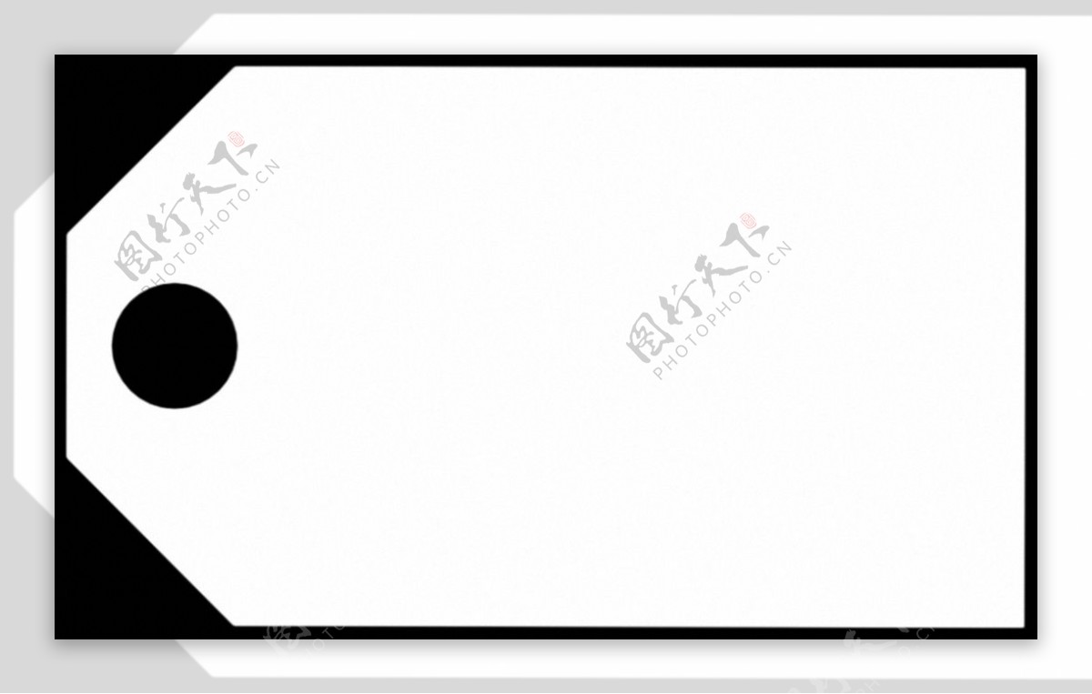 黑色线框空白吊牌免抠png透明素材