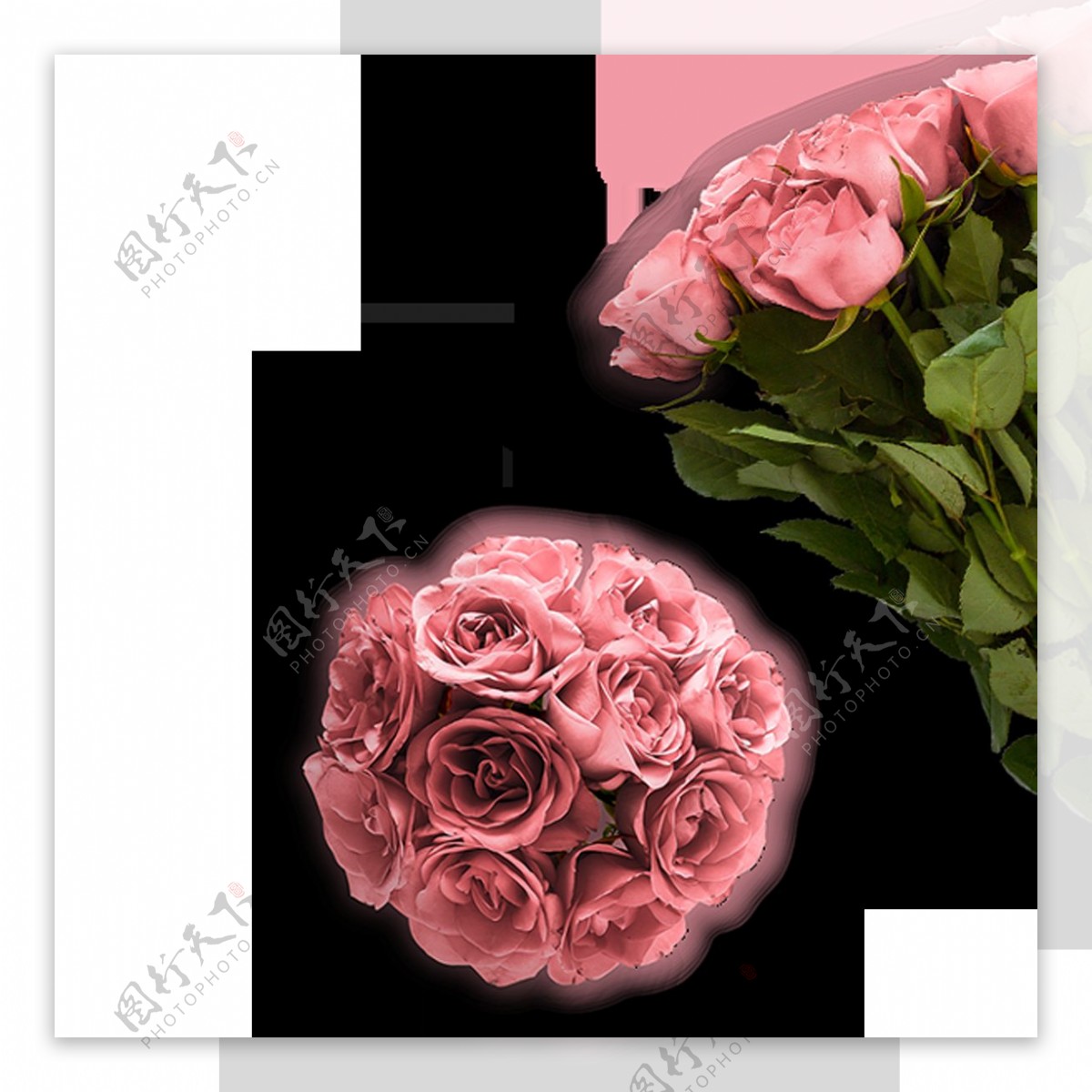 浪漫玫瑰花束元素
