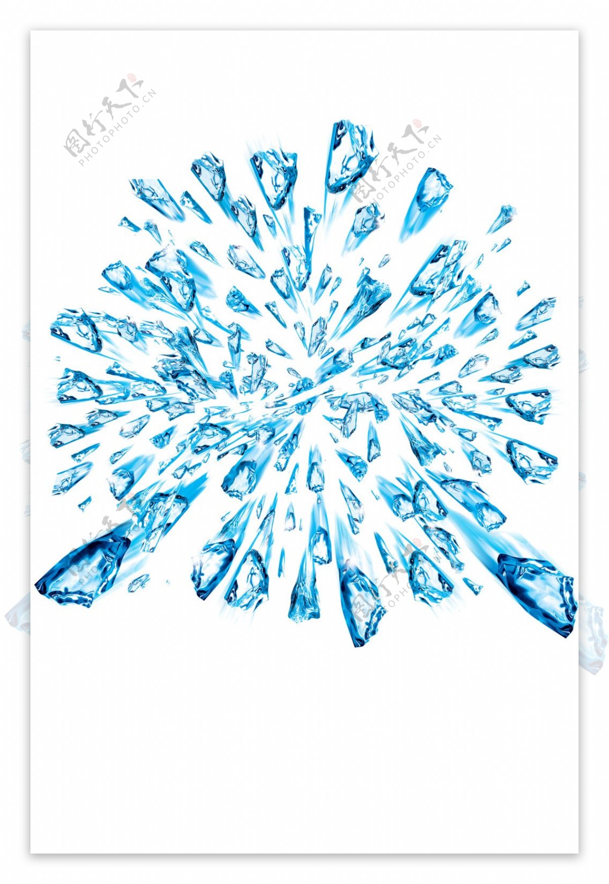手绘蓝色钻石元素