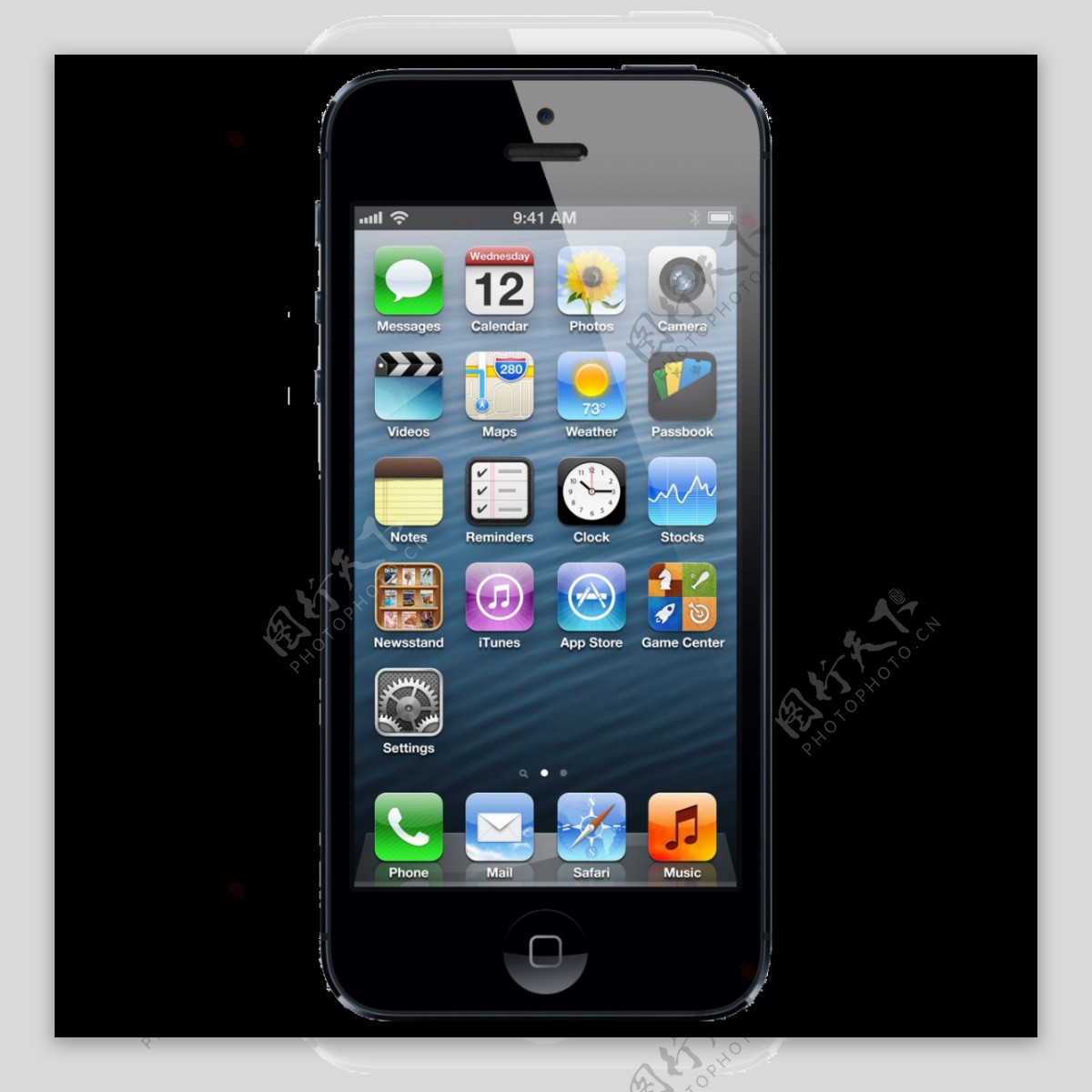 苹果手机5免抠png透明图层素材