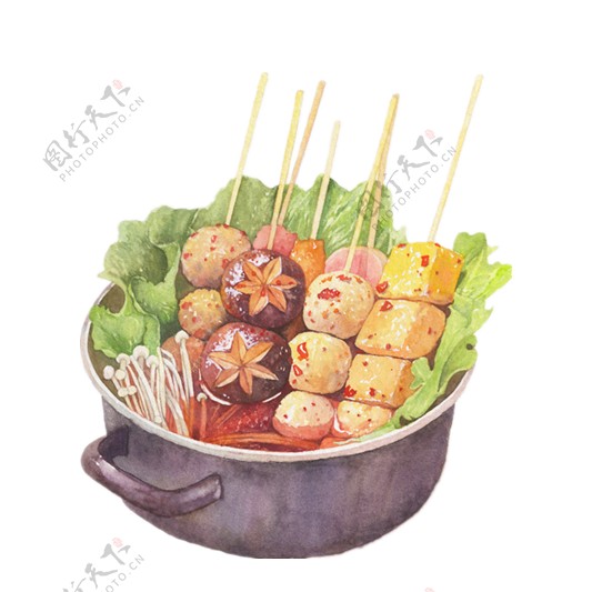 香菇蔬菜火锅素材图片