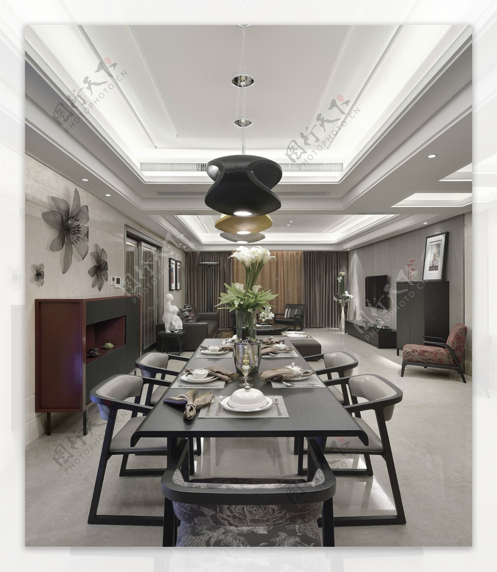 新中式轻奢风格餐厅装修效果图